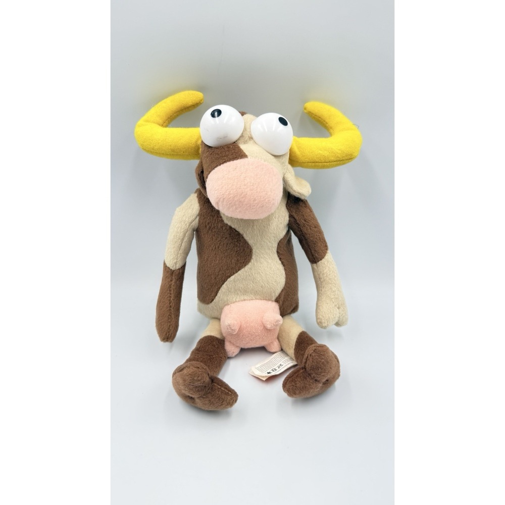 Kukuxumusu Spanish Cow Bull Plush Stuffed Animal Toy Brown w/ Yellow Horns 12"